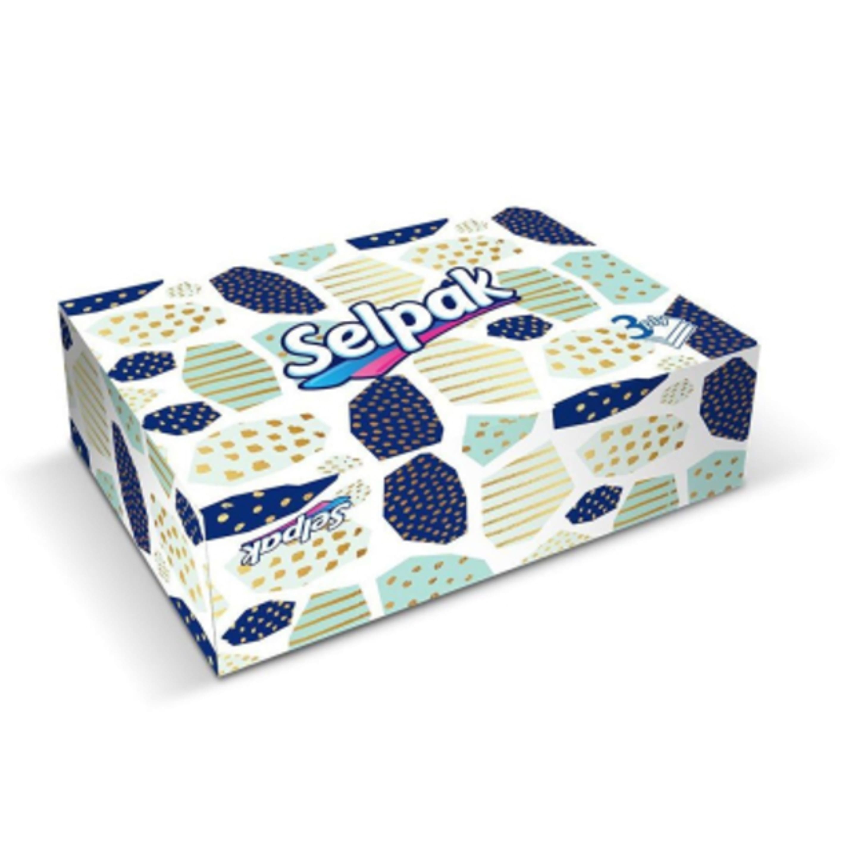 Серветка косметична SELPAK МІНІ МИКС 3-шар 70шт/коробка